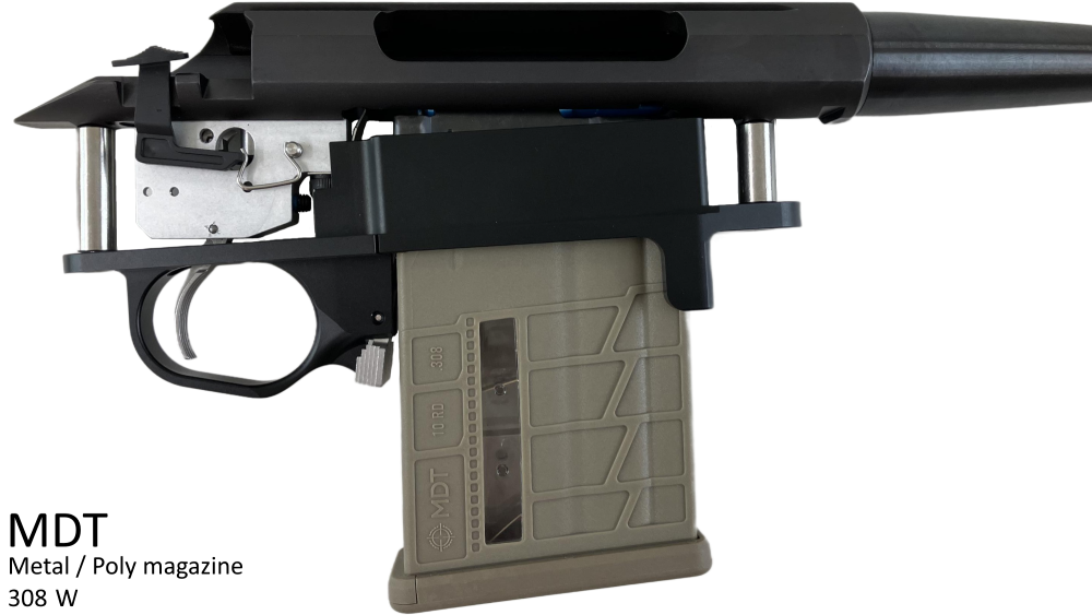 MCI Defense Remington 700 Magazine Kit – AICS DBM Conversion – Short Action – Gen 2 – Silver/Black